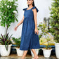 Indigo Sqaure Neckline Dress