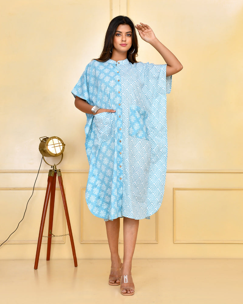 Sky Blue Designer Kaftan Dress
