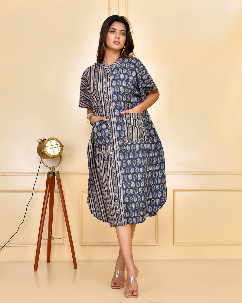 Indigo Black Kaftan Dress-sk-0009