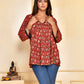 Red Gathered Top