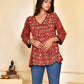 Red Gathered Top