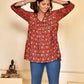 Red Gathered Top