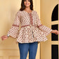 Beige Gathered Top