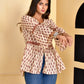 Beige Gathered Top