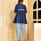 Indigo Blue Cotton Gathered Coord Set