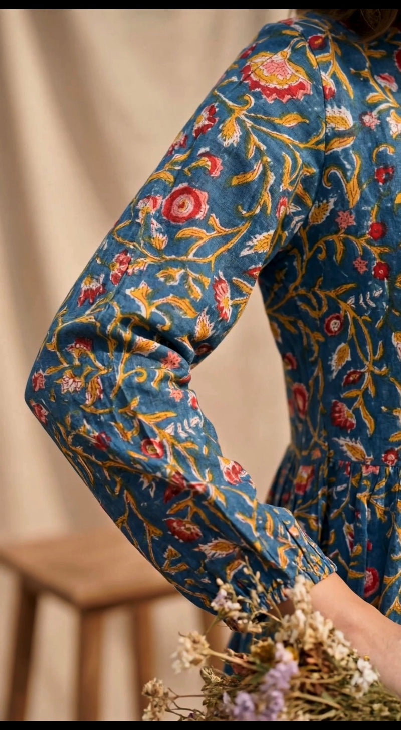 Teal Jal Print Dress with Speghtie