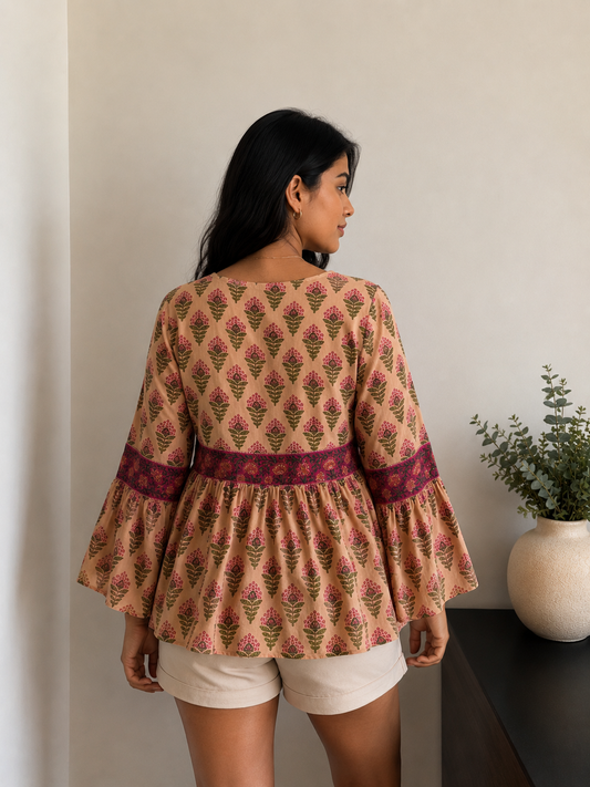 Hand block Printed Top
