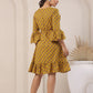 Mustard Flare Sleeve Dress
