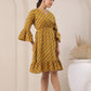 Mustard Flare Sleeve Dress
