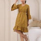 Mustard Flare Sleeve Dress