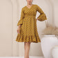 Mustard Flare Sleeve Dress